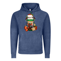 Vintage Denim Christmas vacation trapper hat coffee cup Vintage Hoodie - Jasminsmagicworld