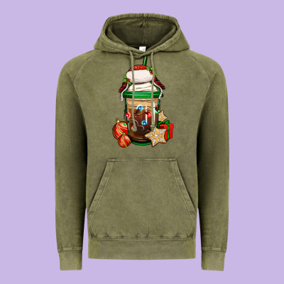 Christmas Vacation Trapper Hat Coffee Cup Vintage Hoodie Designed By Jasminsmagicworld