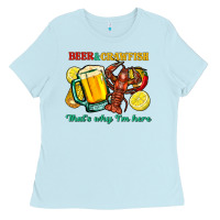 Baby Blue beer&crawfish that's why i'm here Ladies Tee - FaDigitalArtStudio
