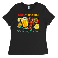 Black beer&crawfish that's why i'm here Ladies Tee - FaDigitalArtStudio