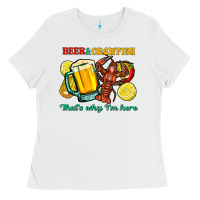 White beer&crawfish that's why i'm here Ladies Tee - FaDigitalArtStudio