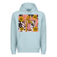 Blue Mist cowgirl boots sunflower Premium Hoodie - TumblerDesignByShophia
