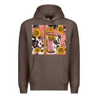 Coffee cowgirl boots sunflower Premium Hoodie - TumblerDesignByShophia