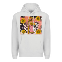 Dove Grey cowgirl boots sunflower Premium Hoodie - TumblerDesignByShophia
