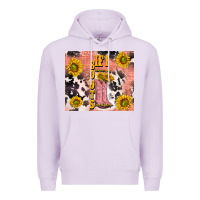 Lilac cowgirl boots sunflower Premium Hoodie - TumblerDesignByShophia