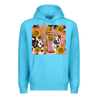 Ocean Blue cowgirl boots sunflower Premium Hoodie - TumblerDesignByShophia