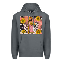 Rock cowgirl boots sunflower Premium Hoodie - TumblerDesignByShophia