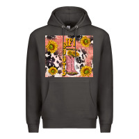 Smoke cowgirl boots sunflower Premium Hoodie - TumblerDesignByShophia