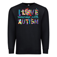 Black I love someone with Autism Premium Sweatshirt - NancyCooperArtShop