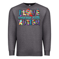 Charcoal Heather I love someone with Autism Premium Sweatshirt - NancyCooperArtShop