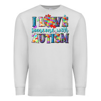 Dove Grey I love someone with Autism Premium Sweatshirt - NancyCooperArtShop