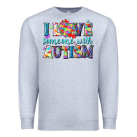 Heather Grey I love someone with Autism Premium Sweatshirt - NancyCooperArtShop