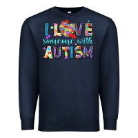 Navy I love someone with Autism Premium Sweatshirt - NancyCooperArtShop