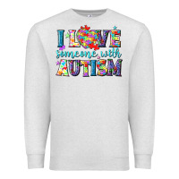 Oatmeal Heather I love someone with Autism Premium Sweatshirt - NancyCooperArtShop