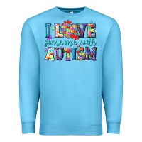 Ocean Blue I love someone with Autism Premium Sweatshirt - NancyCooperArtShop
