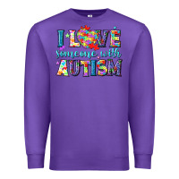 Purple I love someone with Autism Premium Sweatshirt - NancyCooperArtShop