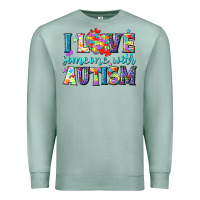 Seafoam I love someone with Autism Premium Sweatshirt - NancyCooperArtShop