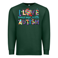 Sports Green I love someone with Autism Premium Sweatshirt - NancyCooperArtShop