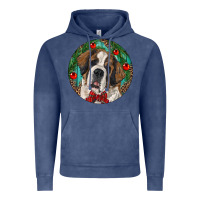 Vintage Denim Christmas St. Bernard Vintage Hoodie - RanaPortraitStore
