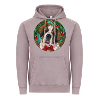 Vintage Zinc Christmas St. Bernard Vintage Hoodie - RanaPortraitStore