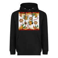Black Christmas gingerbread cookies and candy cane Heavyweight Hoodie - NancyCooperArtShop