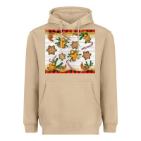 Mushroom Christmas gingerbread cookies and candy cane Heavyweight Hoodie - NancyCooperArtShop