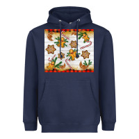 Navy Christmas gingerbread cookies and candy cane Heavyweight Hoodie - NancyCooperArtShop