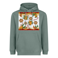 Sage Christmas gingerbread cookies and candy cane Heavyweight Hoodie - NancyCooperArtShop