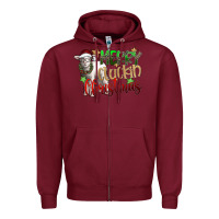 Burgundy merry cluckin christmas Zipper Hoodie - SublimationCraftShop