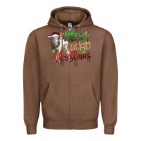 Chestnut merry cluckin christmas Zipper Hoodie - SublimationCraftShop