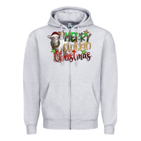 Heather Grey merry cluckin christmas Zipper Hoodie - SublimationCraftShop
