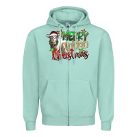 Seafoam merry cluckin christmas Zipper Hoodie - SublimationCraftShop