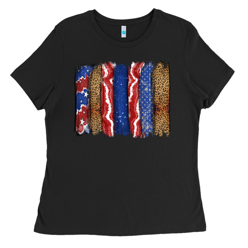 4th Of July Brushstroke Ladies Tee by CowGirlArtShop | Teevron