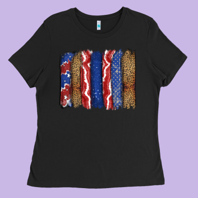4th Of July Brushstroke Ladies Tee Designed By Cowgirlartshop