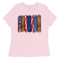 Bubblegum Pink 4th of July brushstroke Ladies Tee - CowGirlArtShop