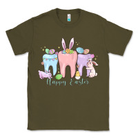 Army Green happy easter teeth Classic Tee - MaliasSmallBusiness