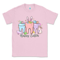 Bubblegum Pink happy easter teeth Classic Tee - MaliasSmallBusiness
