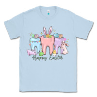 Dusty Blue happy easter teeth Classic Tee - MaliasSmallBusiness