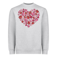 Heather Grey dog valentine Heavyweight Sweatshirt - MaliasSmallBusiness