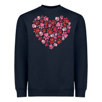 Navy dog valentine Heavyweight Sweatshirt - MaliasSmallBusiness