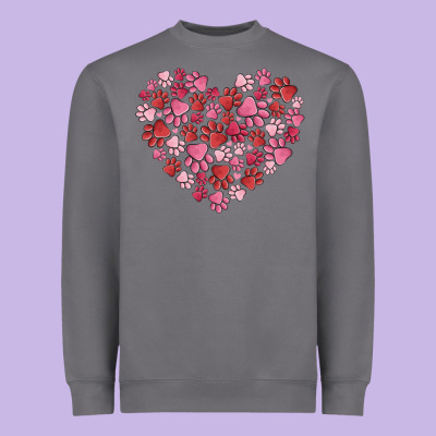 Dog Valentine Heavyweight Sweatshirt Designed By Maliassmallbusiness
