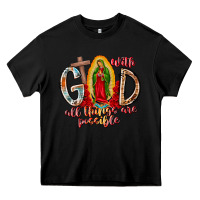 Black With God All Things Are Possible Heavy Core Tee - RacoonDesign