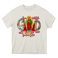 Cream With God All Things Are Possible Heavy Core Tee - RacoonDesign