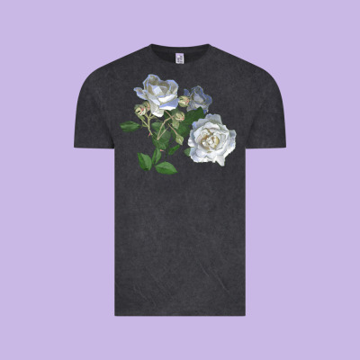 White Dawn Rose Vintage Tee Designed By Lillyallendesigns