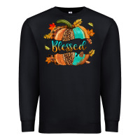 Black Blessed pumpkin Premium Sweatshirt - NancyCooperArtShop