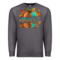 Charcoal Heather Blessed pumpkin Premium Sweatshirt - NancyCooperArtShop