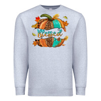 Heather Grey Blessed pumpkin Premium Sweatshirt - NancyCooperArtShop