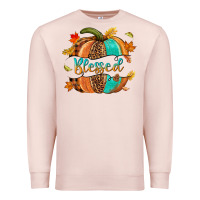 Pale Pink Blessed pumpkin Premium Sweatshirt - NancyCooperArtShop