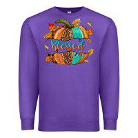 Purple Blessed pumpkin Premium Sweatshirt - NancyCooperArtShop