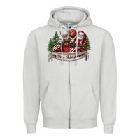 Dove Grey Merry Christmas Zipper Hoodie - SublimationCraftShop